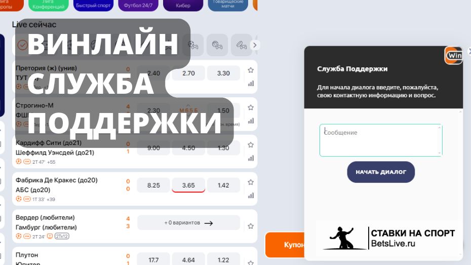 Винлайн служба поддержки