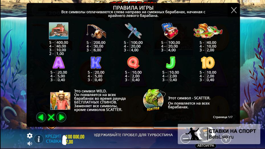 Правила Big Bass Splash