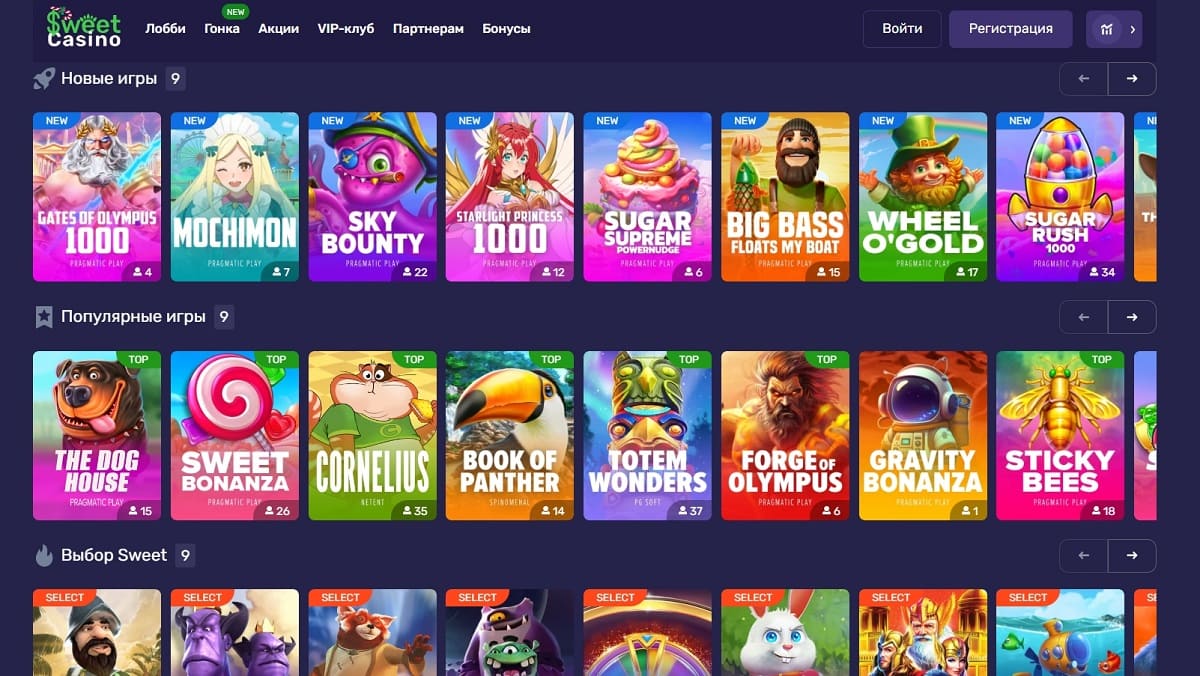 Sweet casino программа лояльности