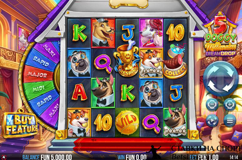 Обзор на 5 Doggy Millionaires Dream Drop игровой автомат